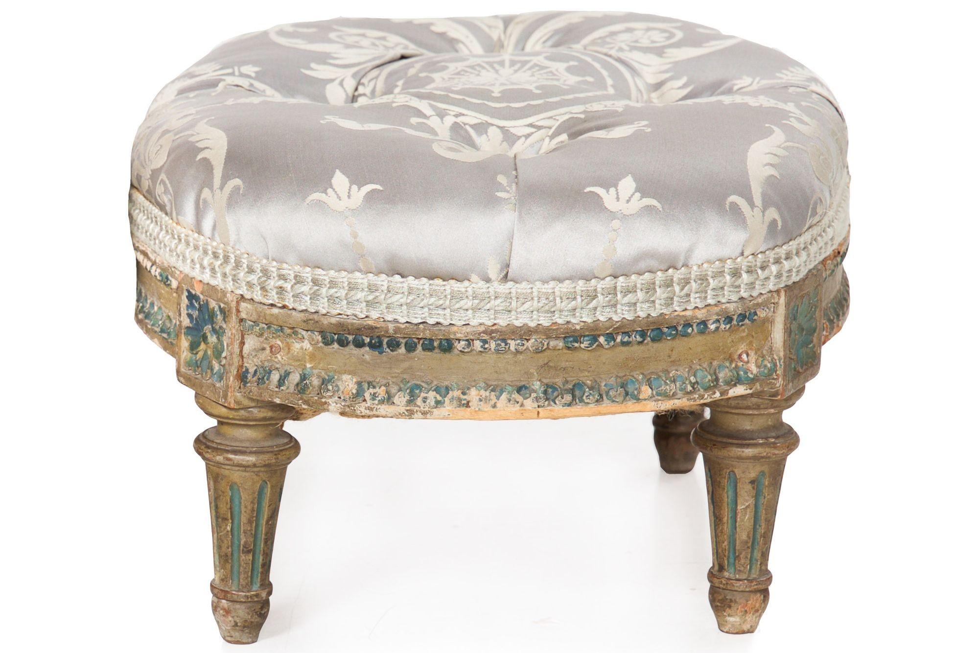 French Louis XVI Antique Footstool, 18th Century For Sale 4