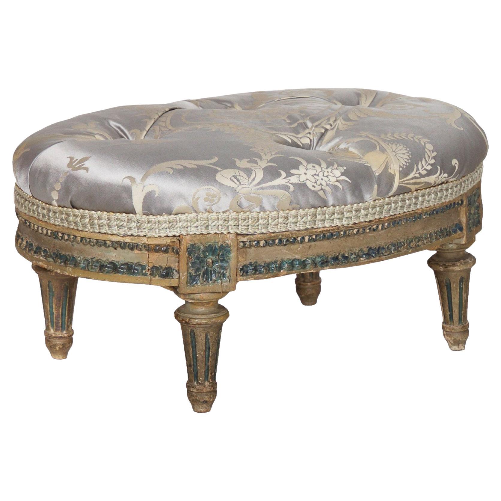 French Louis XVI Antique Footstool, 18th Century For Sale