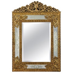 French Louis XVI Antique Gilt Bronze Wall Mirror by Alexandre Jeune, circa 1880