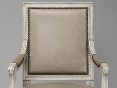 French Louis XVI Armchairs Hand-Made in France Finishing, Upholstery in Chicago