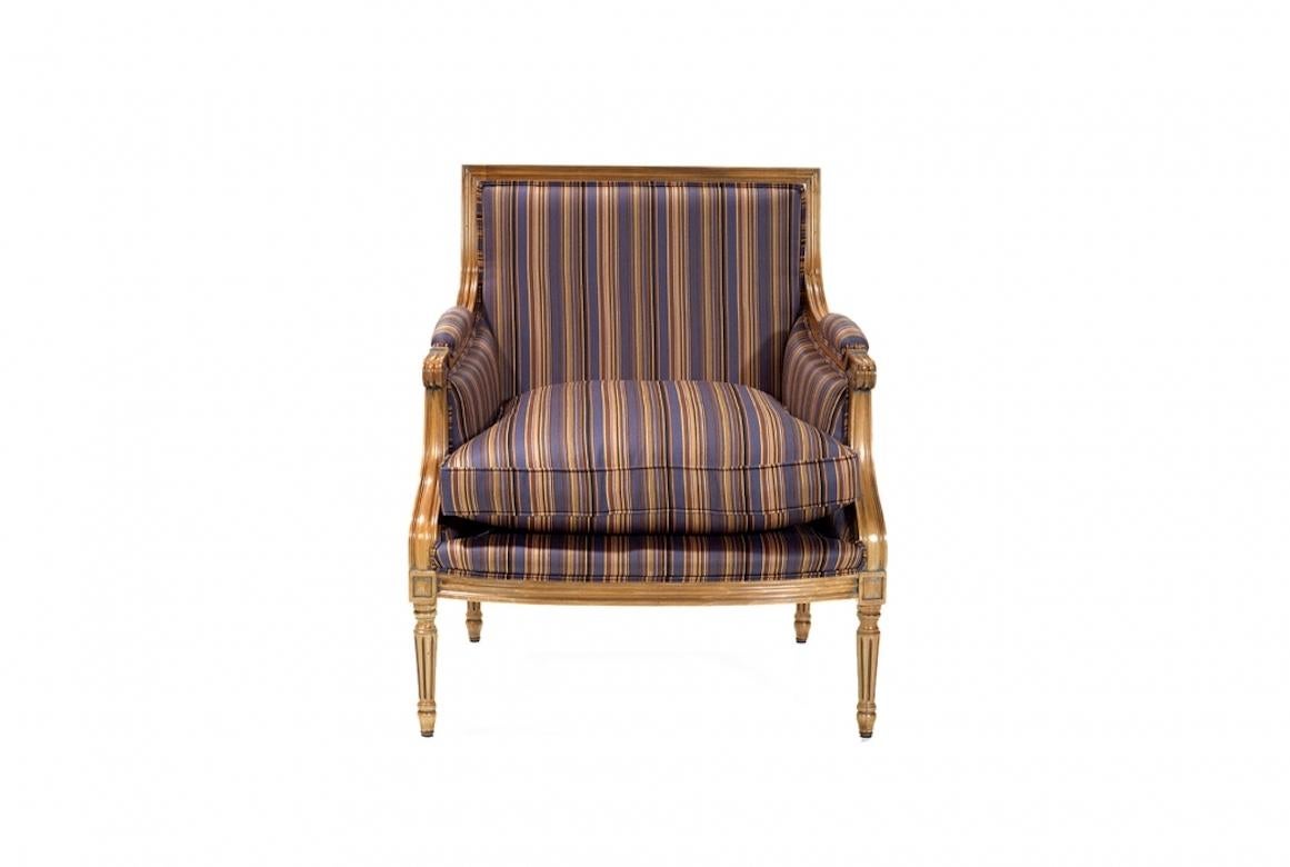 Wood French Louis XVI Bergère Armchair, 20th Century  For Sale