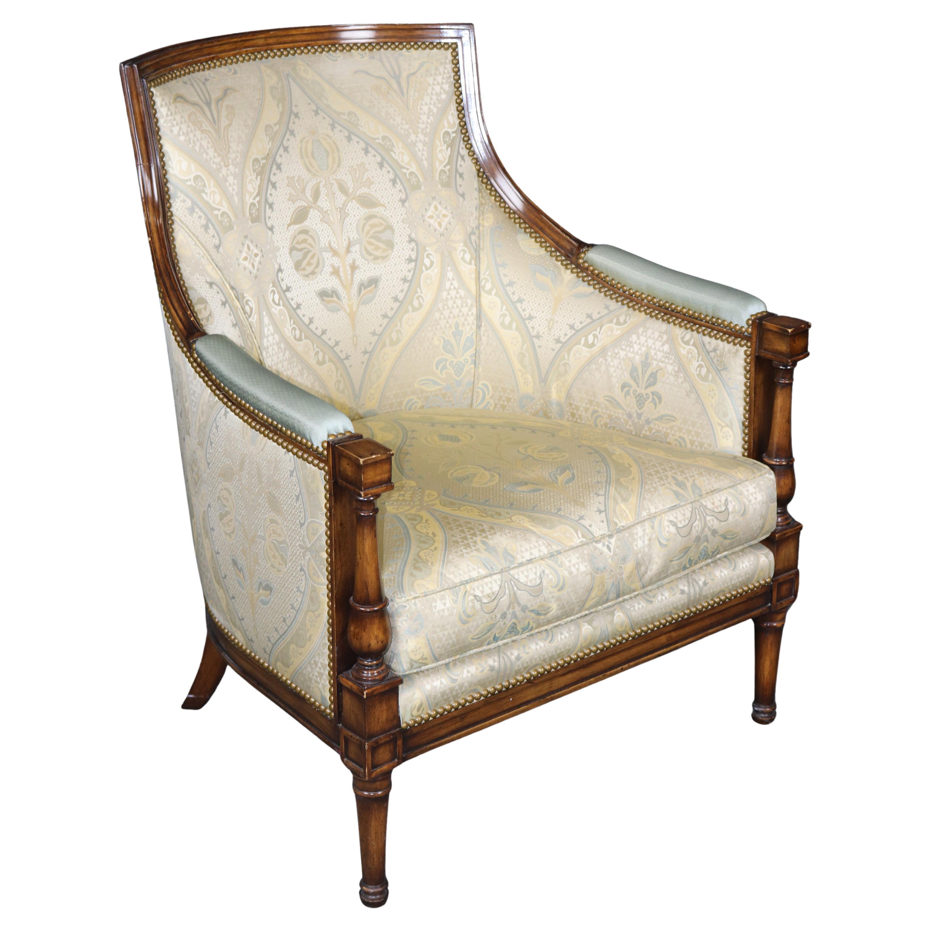 French Louis XVI Bergere Chair in Walnut by Rudolph & Hein of New York