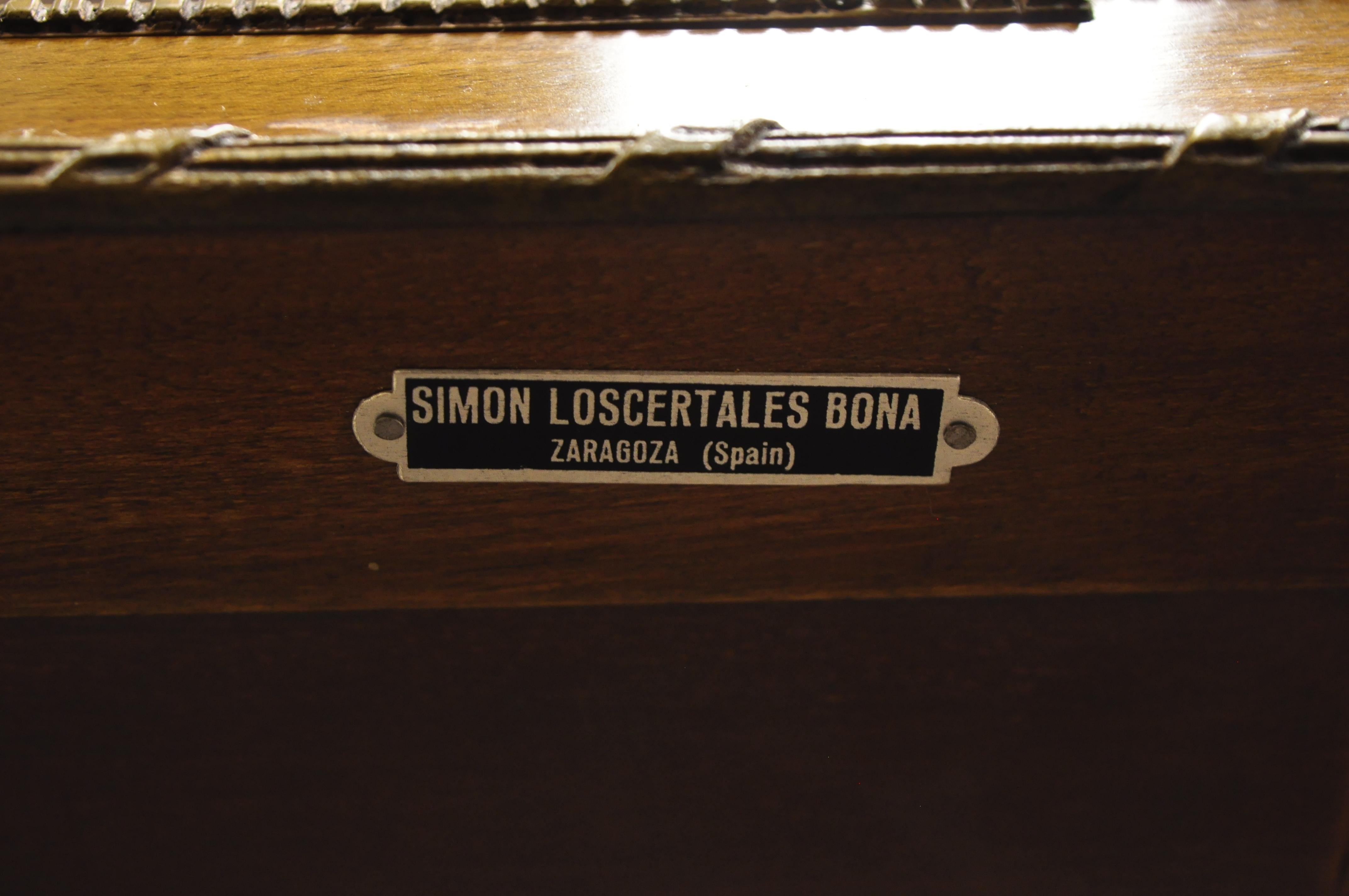 French Louis XVI Black Leather Top Bureau Plat Desk by Simon Loscertales Bona For Sale 5