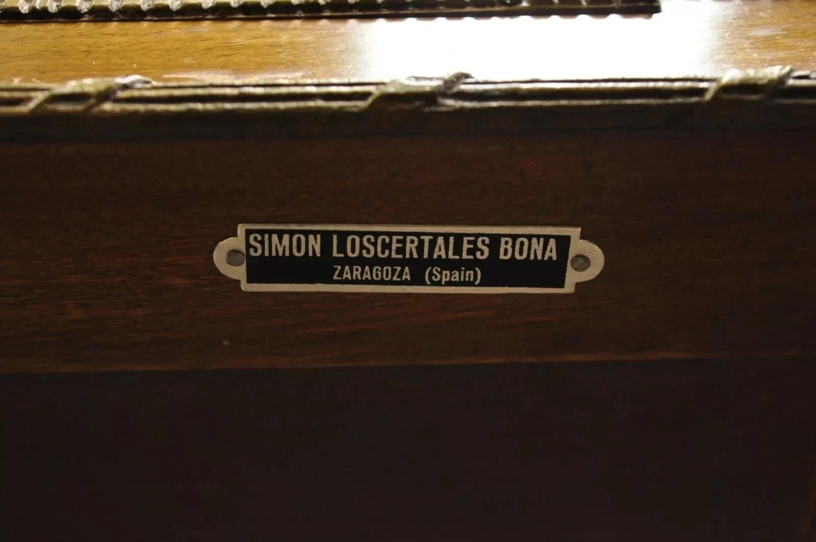 French Louis XVI Black Leather Top Bureau Plat Desk by Simón Loscertales Bona in vendita 3