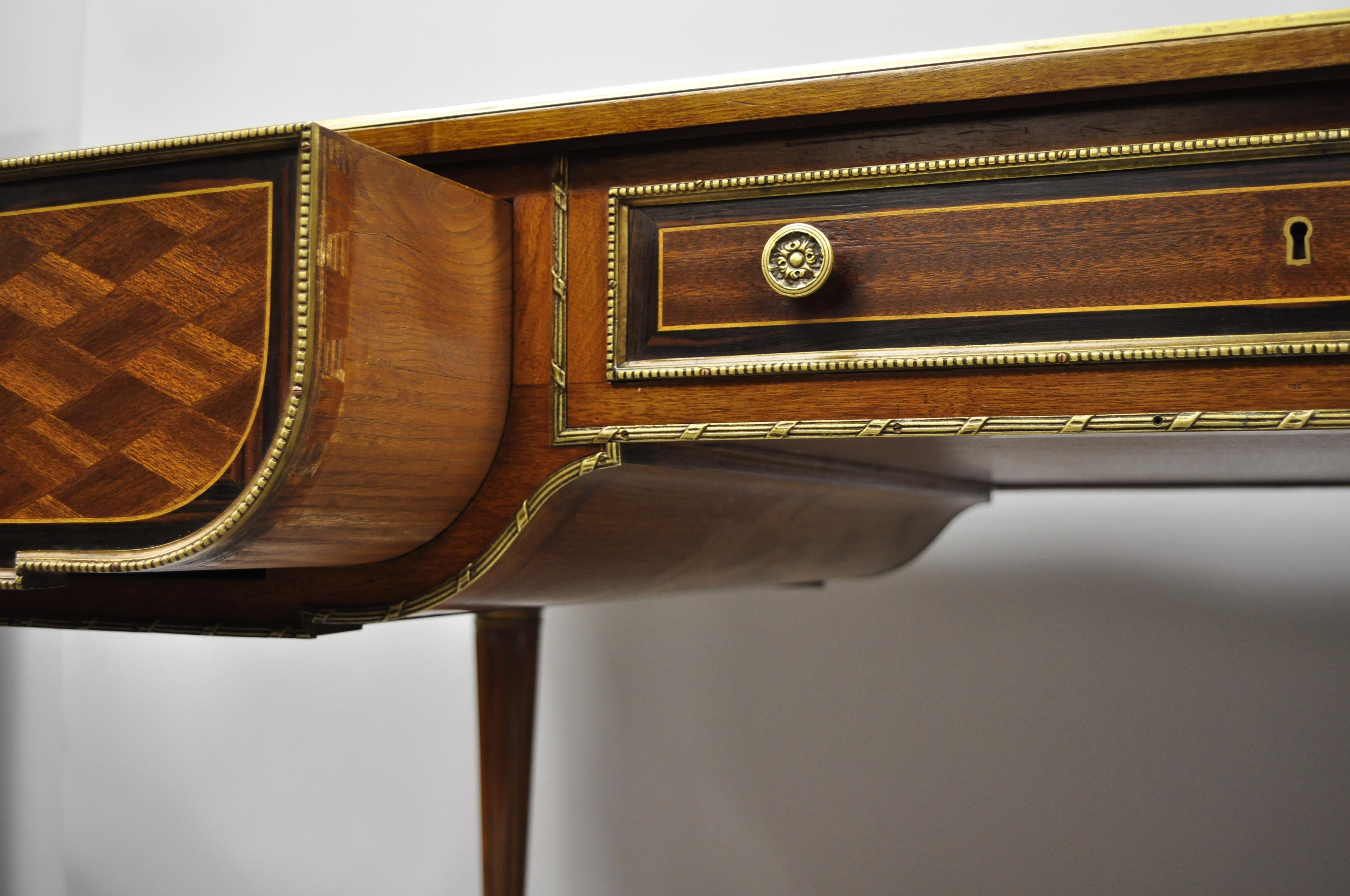 20th Century French Louis XVI Black Leather Top Bureau Plat Desk by Simon Loscertales Bona For Sale
