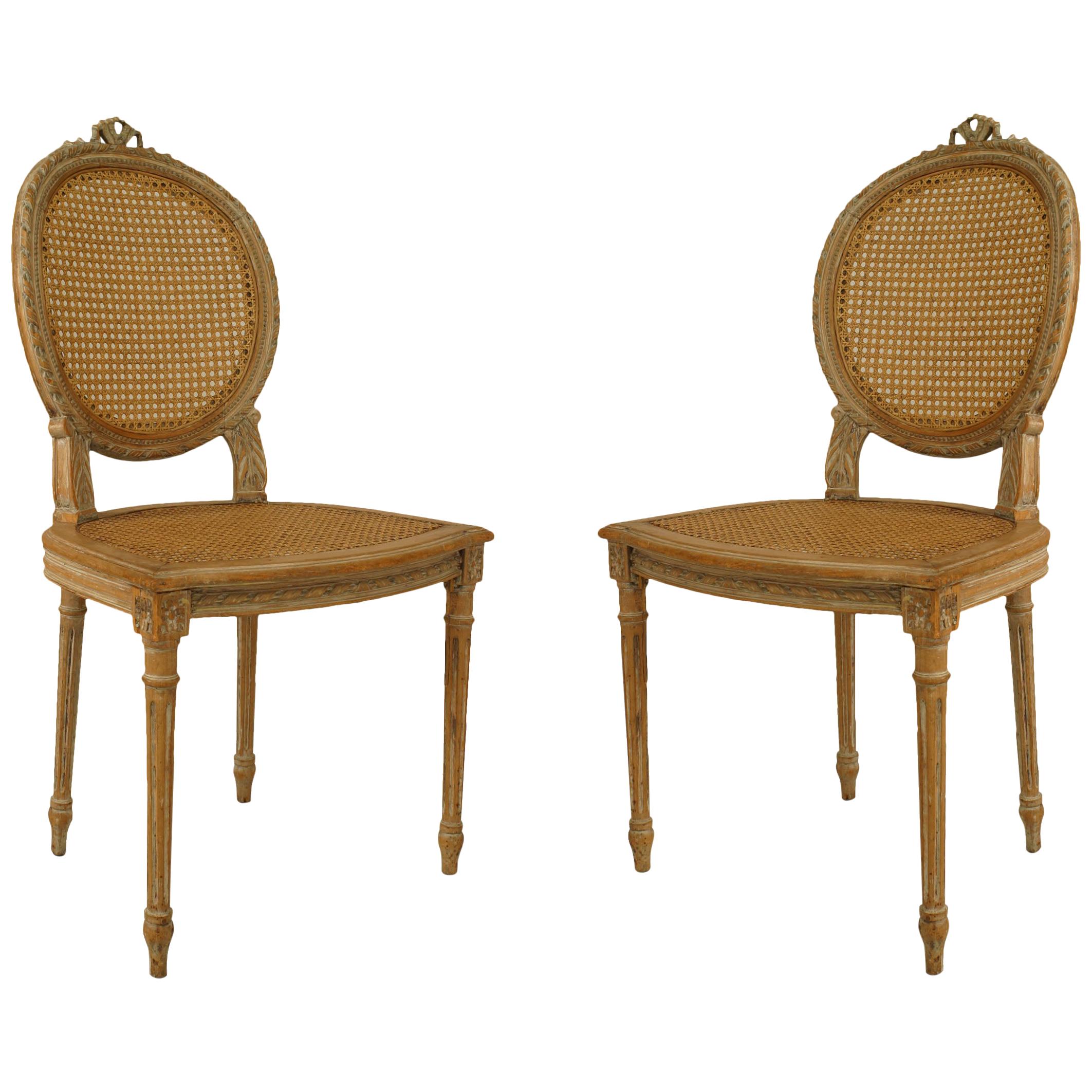 French Louis XVI Bleached Side Chairs