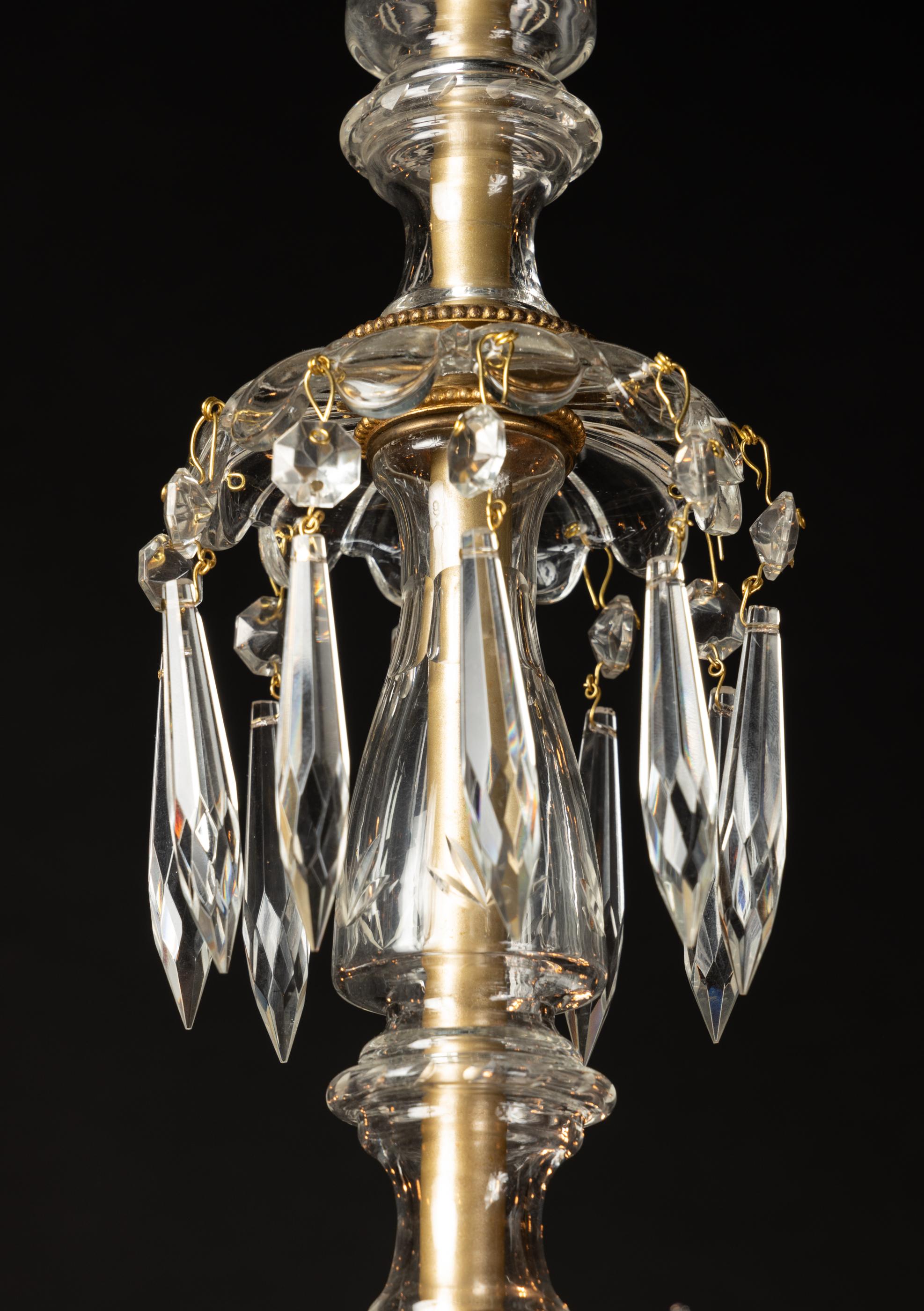 French Louis XVI Bronze and Crystal Chandelier, Pair Available, 19th Century For Sale 3