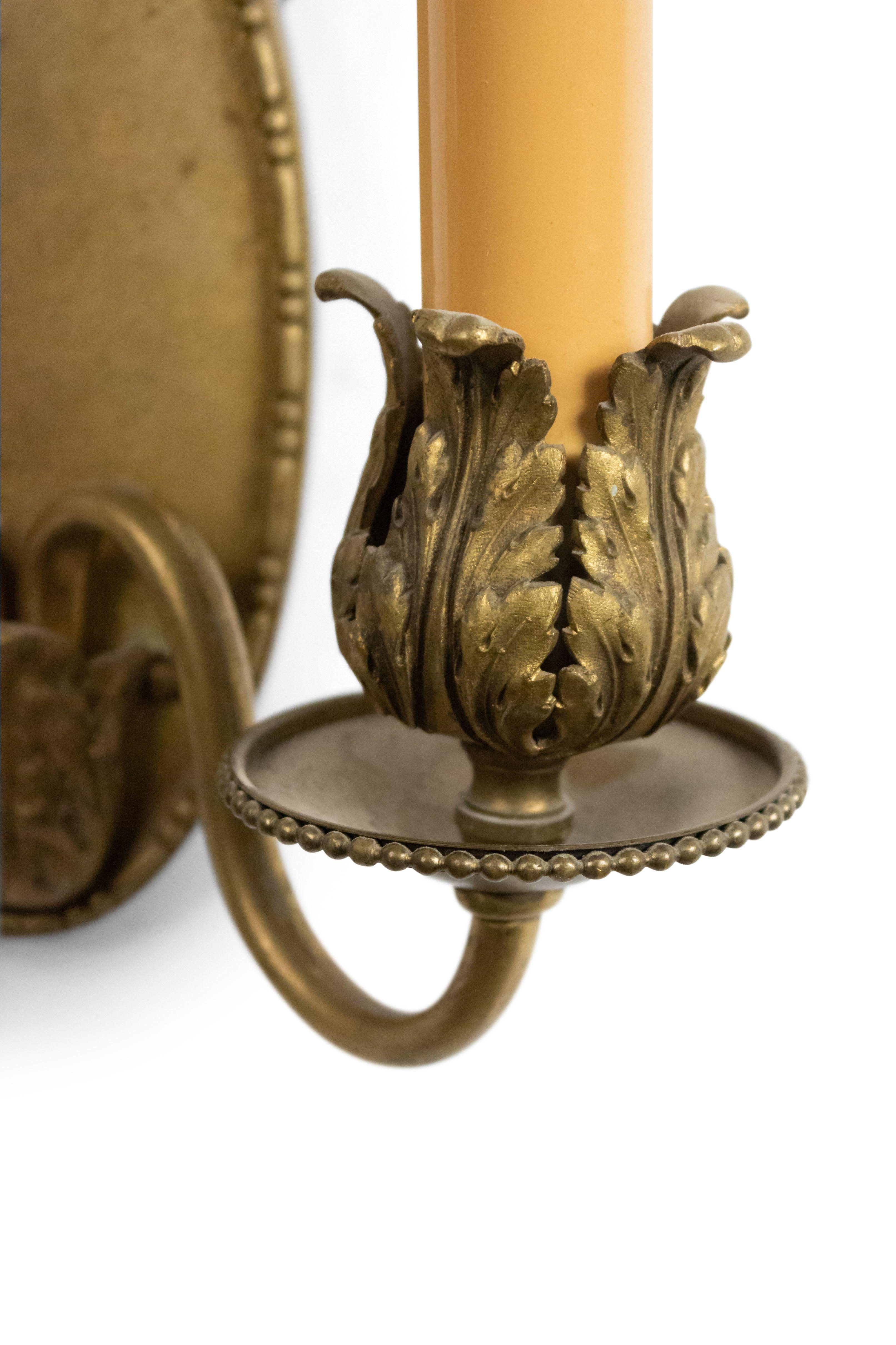 20th Century French Louis XVI Bronze Dore Wall Sconce For Sale