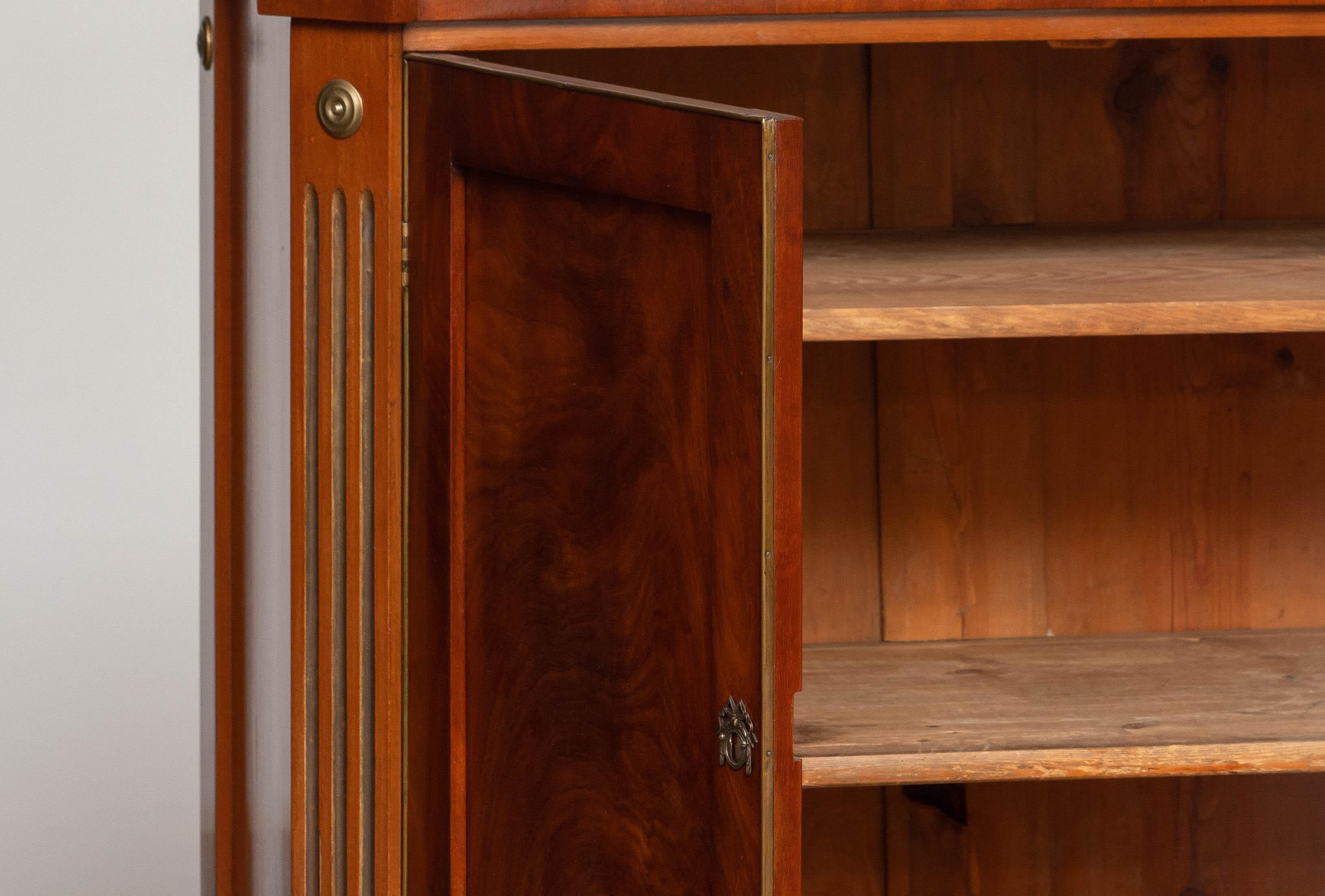 French Louis XVI Cabinet – Mahogany Veneer with Brass Inlays For Sale 5