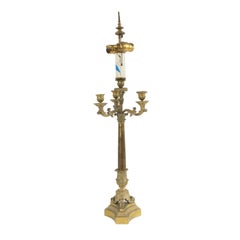 Lampe de bureau française Louis XVI à candélabre