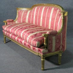 Französisch Louis XVI geschnitzt 19. Jahrhundert vergoldet geschnitzt Settee Canape Sofa