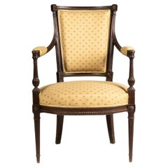 French Louis XVI Carved Armchair, 19th Century