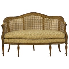 French Louis XVI Carved Fruitwood Antique Settee Sofa, circa Late 18th Century