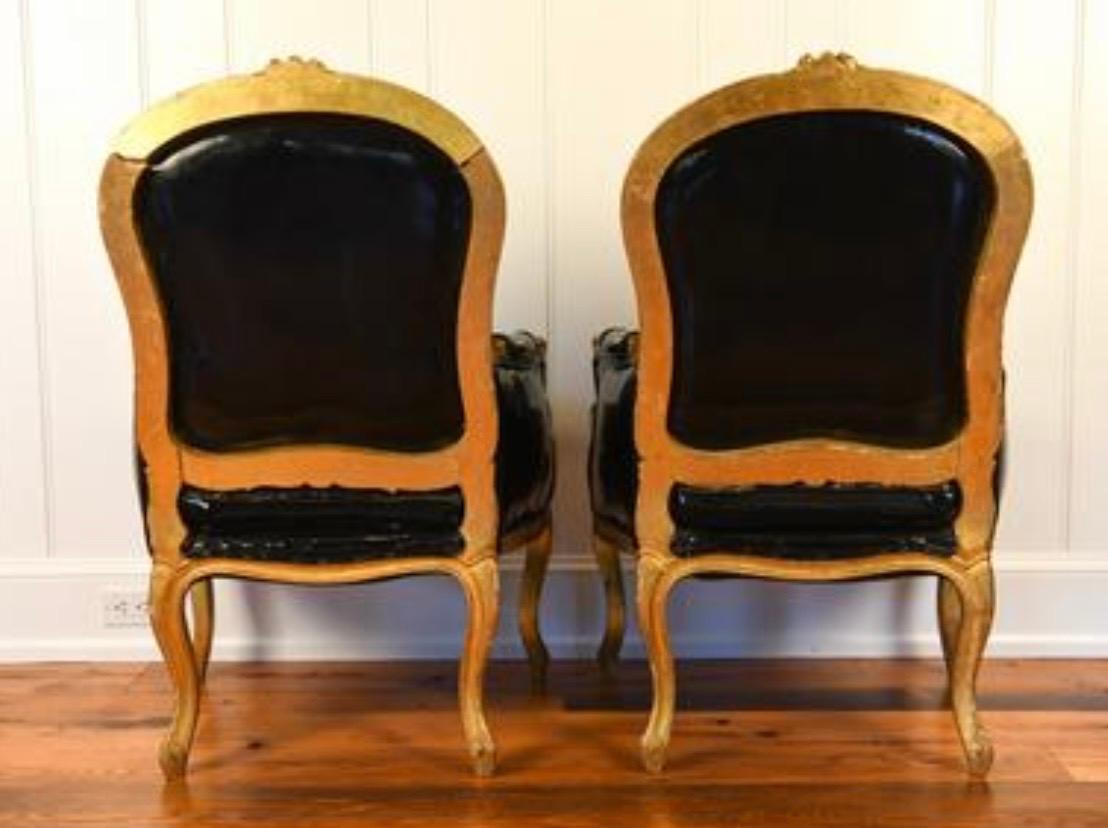 French Louis XVI Carved Giltwood Fauteuils Bergeres Chairs 4