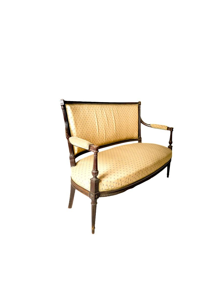 French Louis XVI Carved Living Room Set, 19th Century For Sale 6
