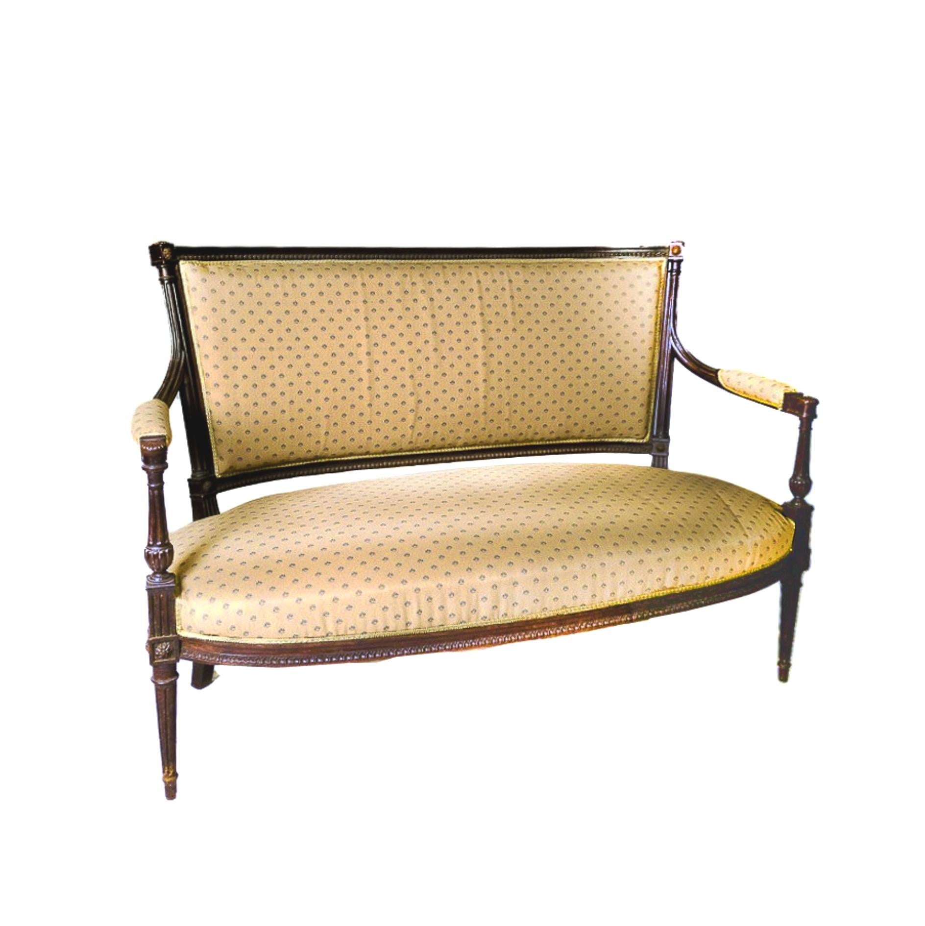 French Louis XVI Carved Living Room Set, 19th Century For Sale 4