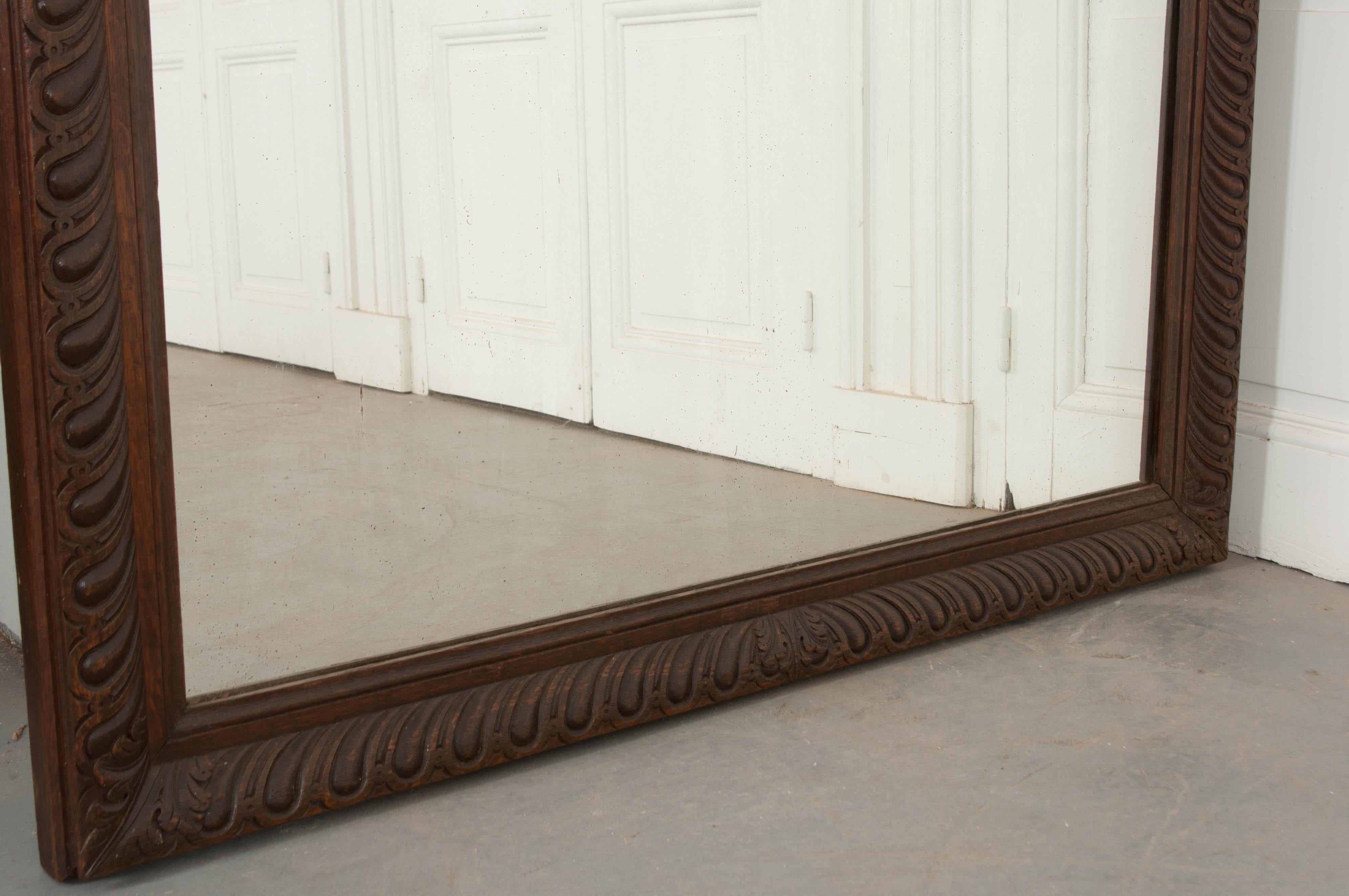 French Louis XVI Carved Oak Over-Mantel Mirror For Sale 2