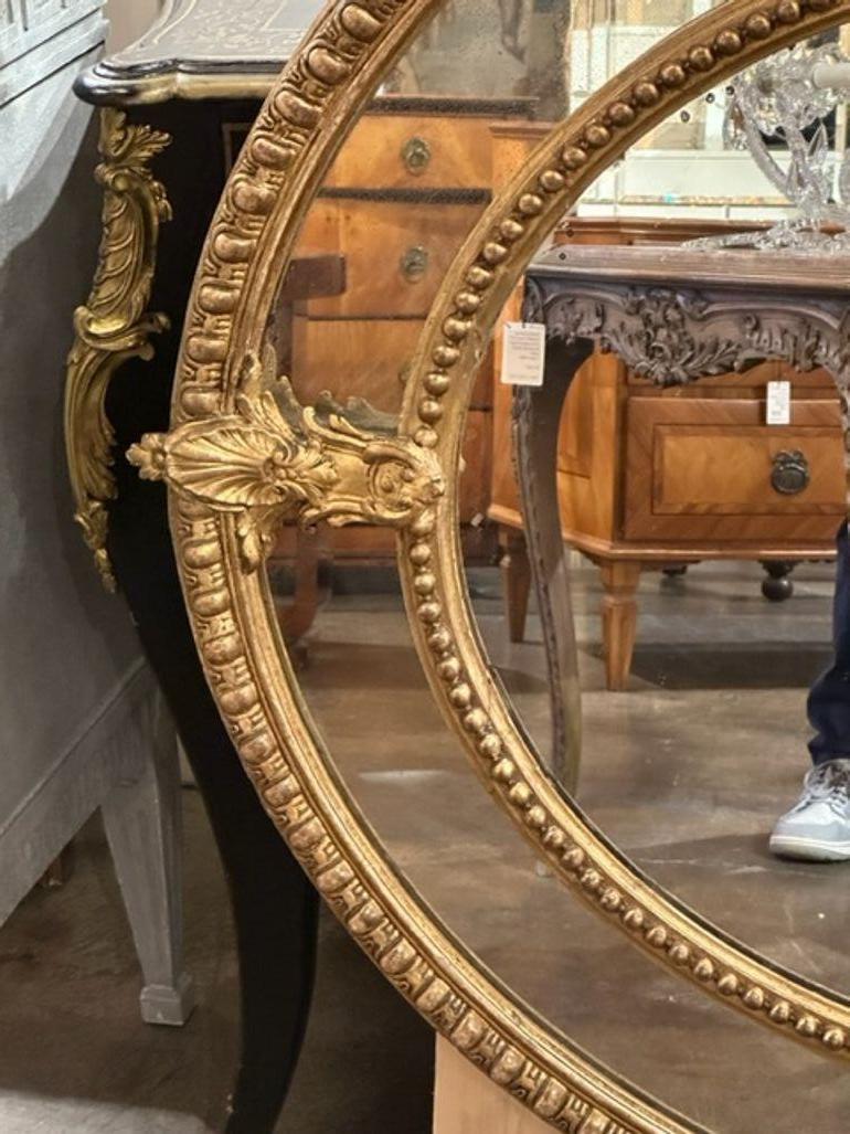 French Louis XVI Carved Oval Mirror For Sale 1
