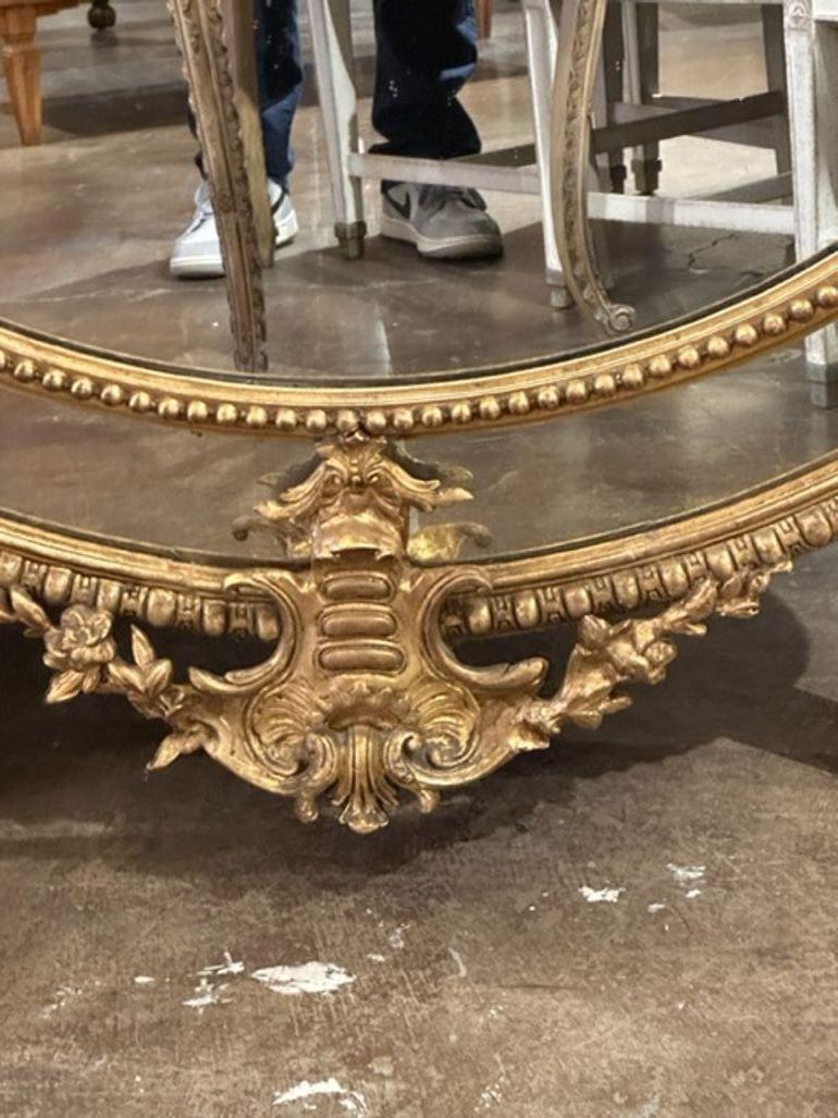 French Louis XVI Carved Oval Mirror For Sale 2