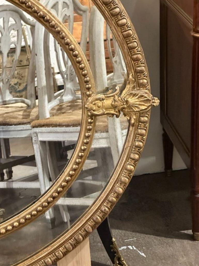 French Louis XVI Carved Oval Mirror For Sale 3