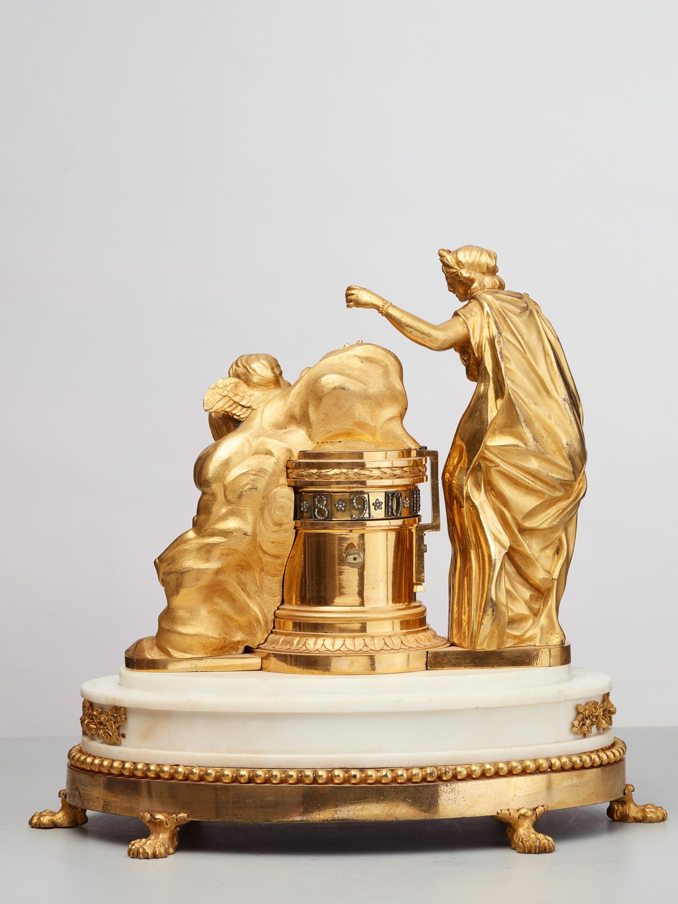Horloge française Louis XVI « cercle à tournant »  Bon état - En vente à HAARLEM, NL