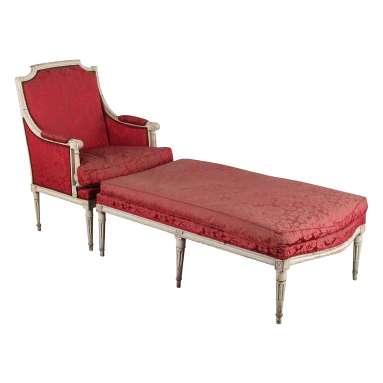 French Louis XVI Chaise Longue For Sale