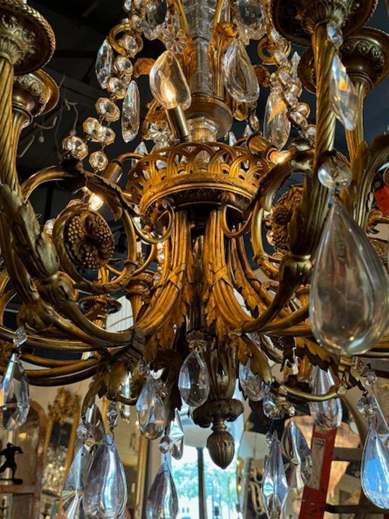 Lampadario francese Luigi XVI attribuito a Baccarat in vendita 5