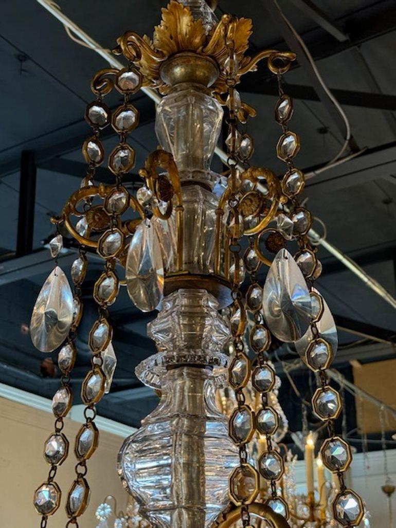 Lampadario francese Luigi XVI attribuito a Baccarat in vendita 1