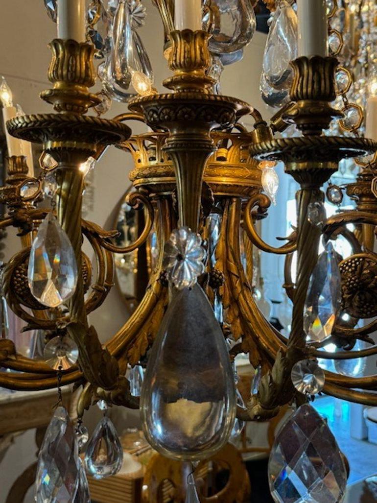Lampadario francese Luigi XVI attribuito a Baccarat in vendita 2