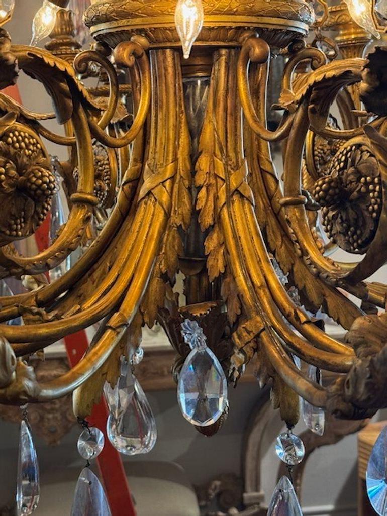 Lampadario francese Luigi XVI attribuito a Baccarat in vendita 3