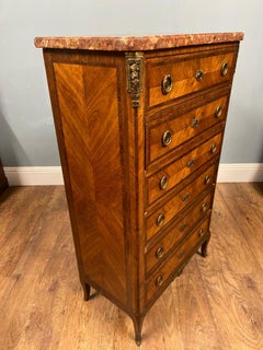 French Louis XVI Chest Drawers Tall Boy Commode