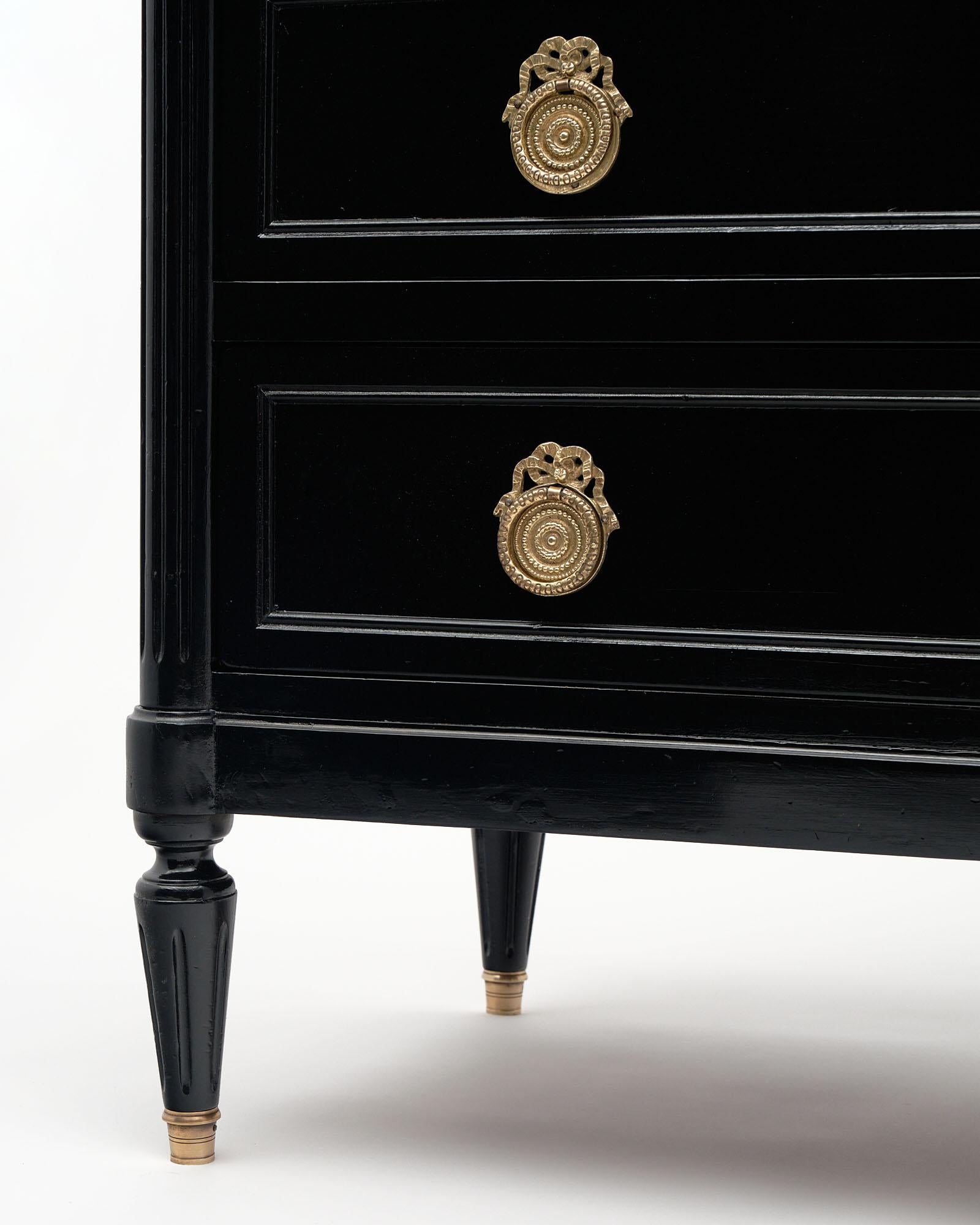 French Louis XVI Chest with Gray Marble Top 2