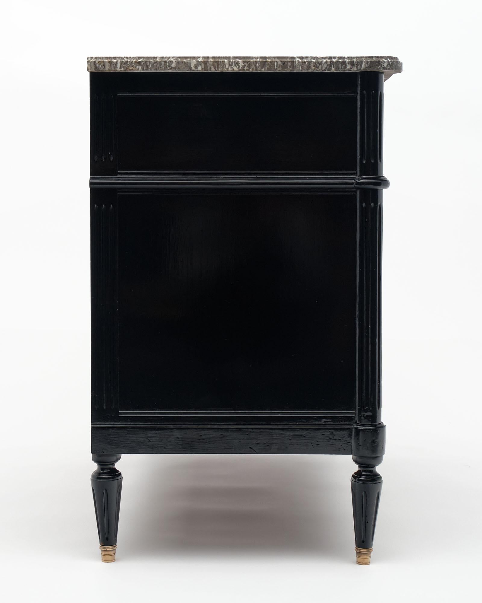 French Louis XVI Chest with Gray Marble Top 3