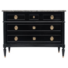 French Louis XVI Chest with Gray Marble Top