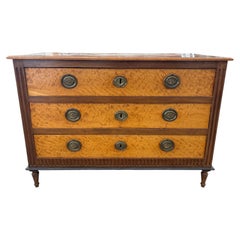 French Louis XVI Commode, Lemon Wood and Walnut, Circa 1780