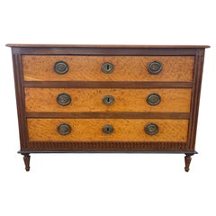 French Louis XVI Commode, Lemon Wood and Walnut, Circa 1780