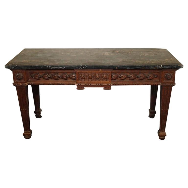 FRENCH LOUIS XVI CONSOLE TABLE WITH MARBLE TOP For Sale