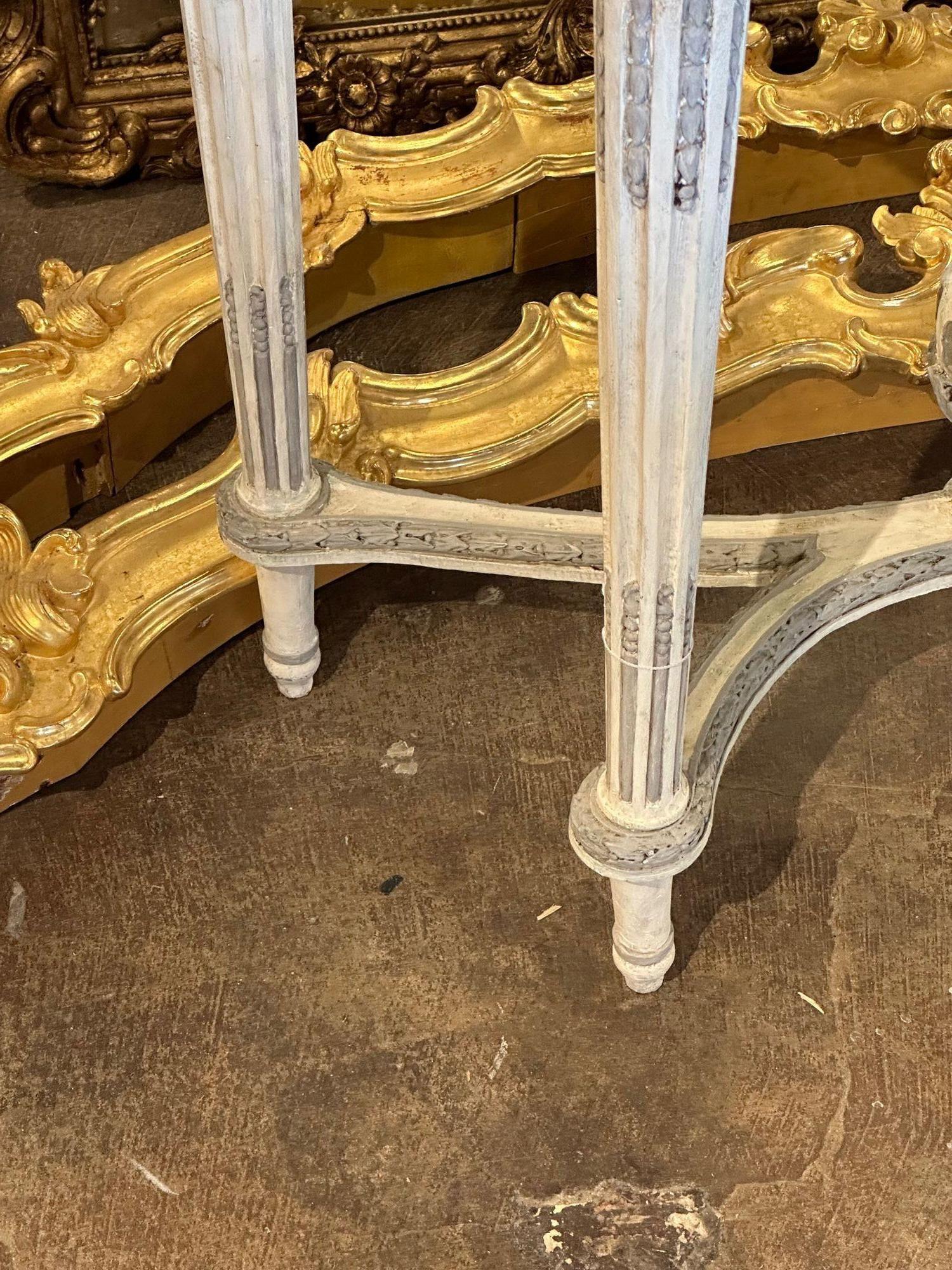 Wood French, Louis XVI Demi-Lune Console For Sale