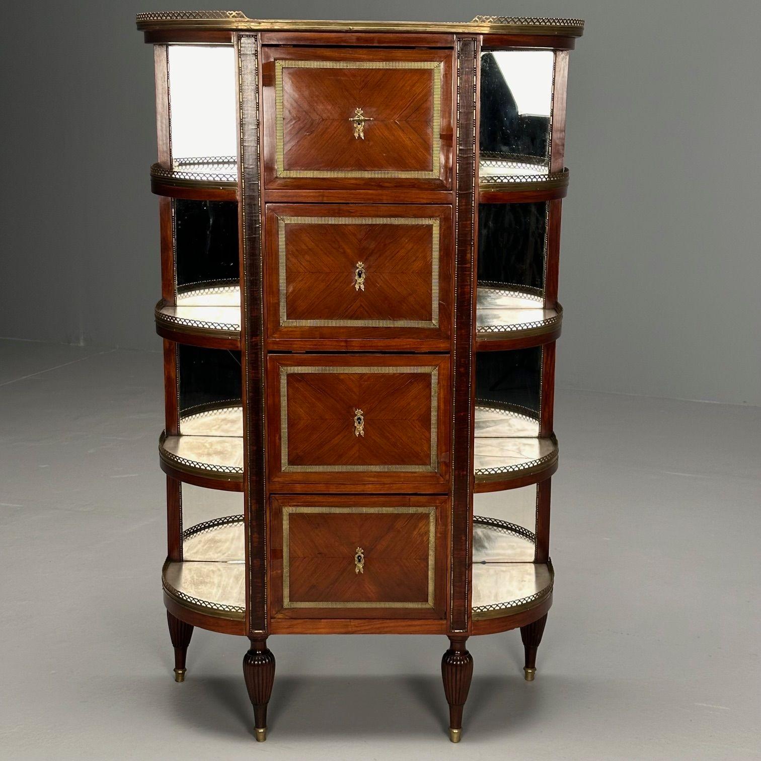 French Louis XVI Demilune Chest of Drawers, Vitrine / Showcase Cabinet For Sale 5