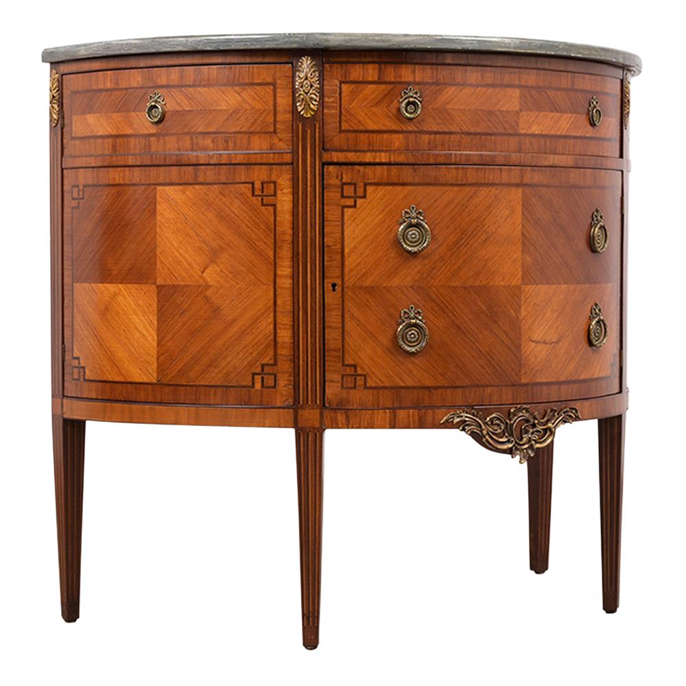 Mid-20th Century Louis XVI Demilune Commode