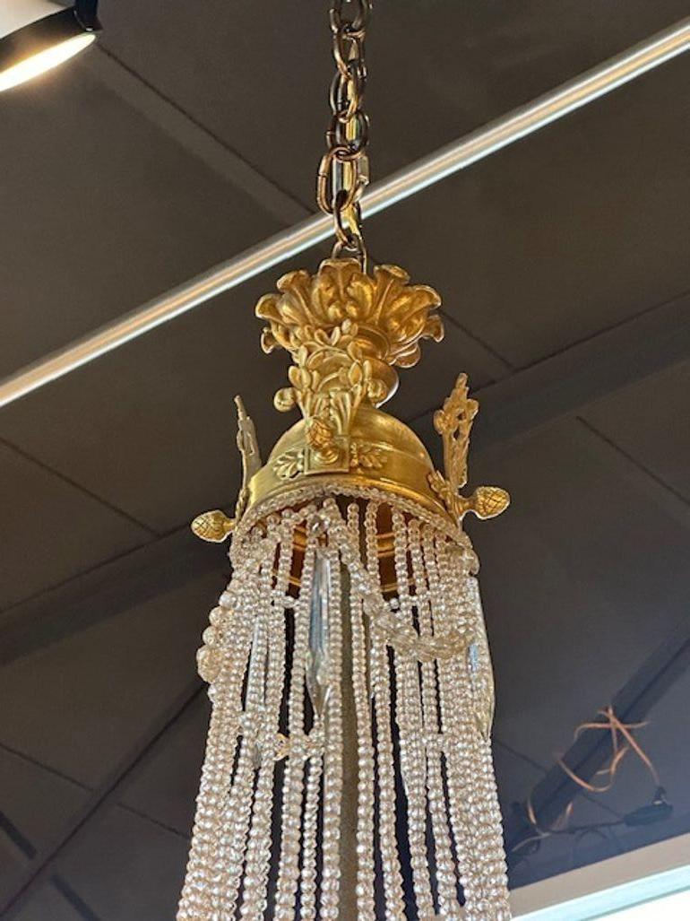 19th Century French Louis XVI Design Basket Form Chandelier For Sale