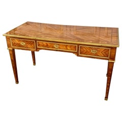 French Louis XVI Design Kingwood and Gilt Brass Desk French Louis XVI Design Kingwood and Gilt Brass Desk