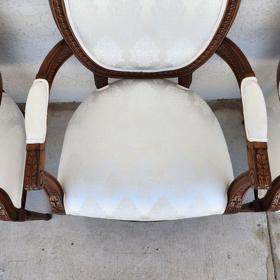 French Louis XVI Dining Chairs Set of 4 For Sale 4