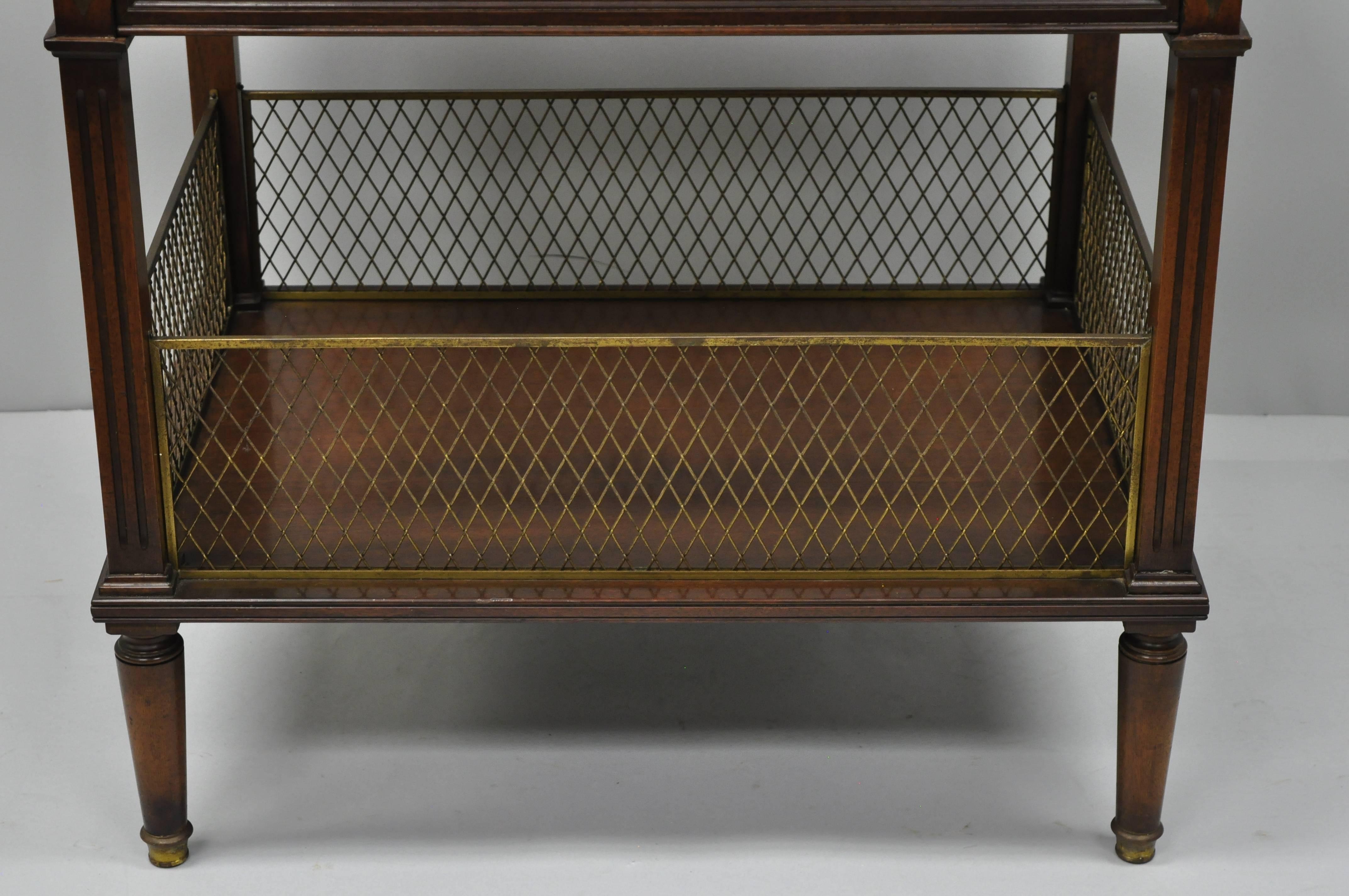 French Louis XVI Directoire Maison Jansen Style Oversize Walnut End Tables, Pair 6