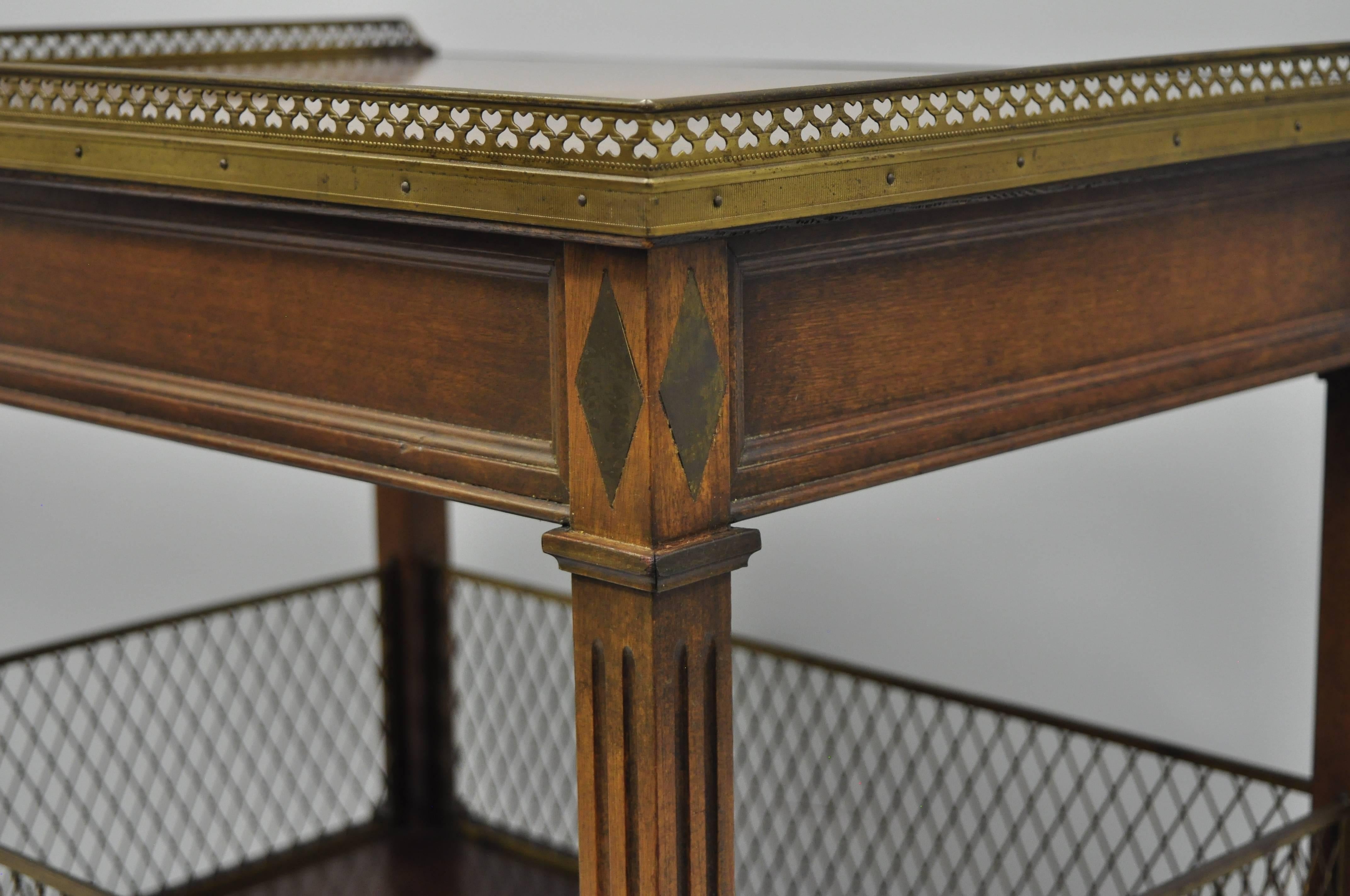 French Louis XVI Directoire Maison Jansen Style Oversize Walnut End Tables, Pair 8