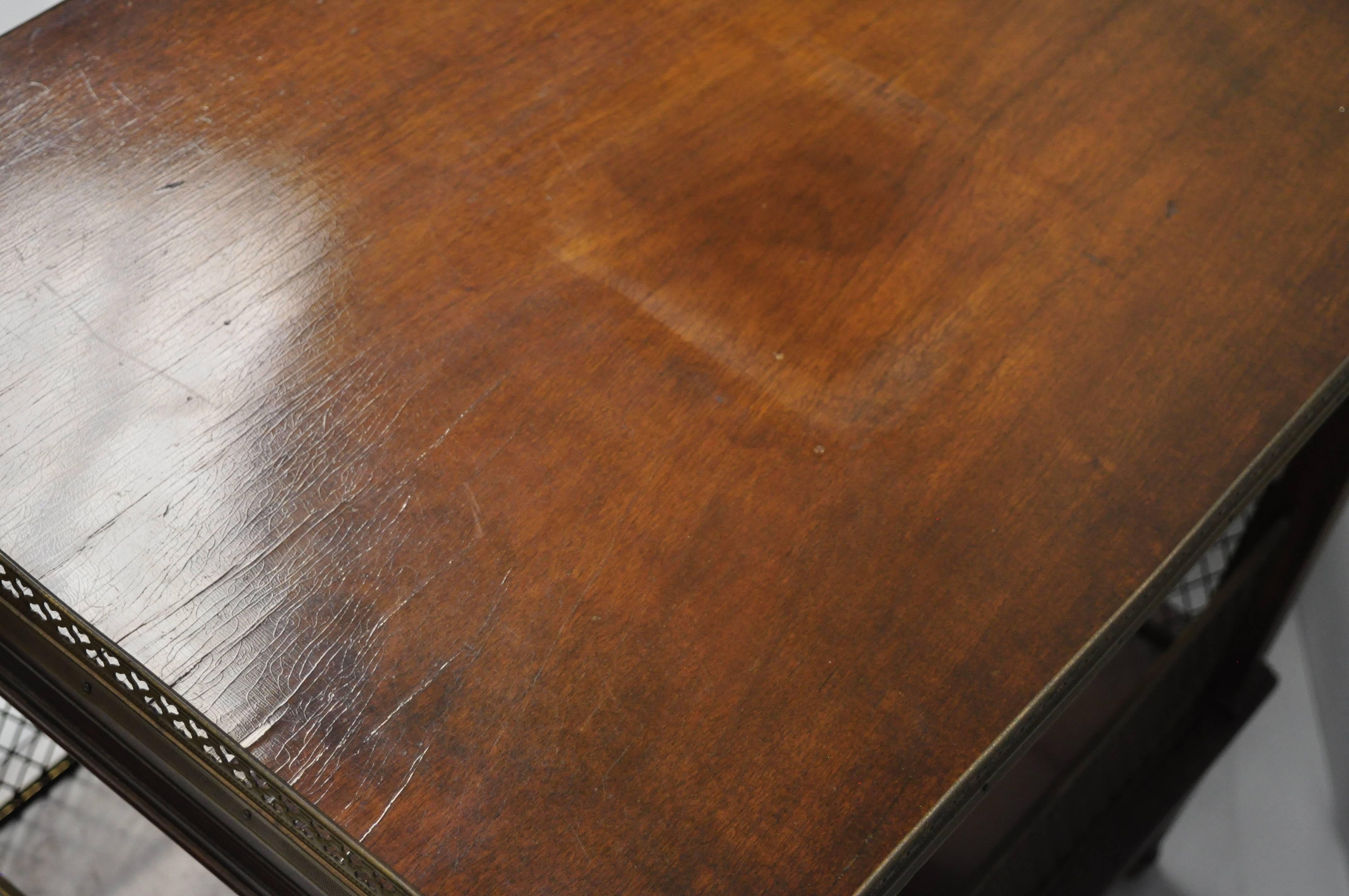 French Louis XVI Directoire Maison Jansen Style Oversize Walnut End Tables, Pair 1