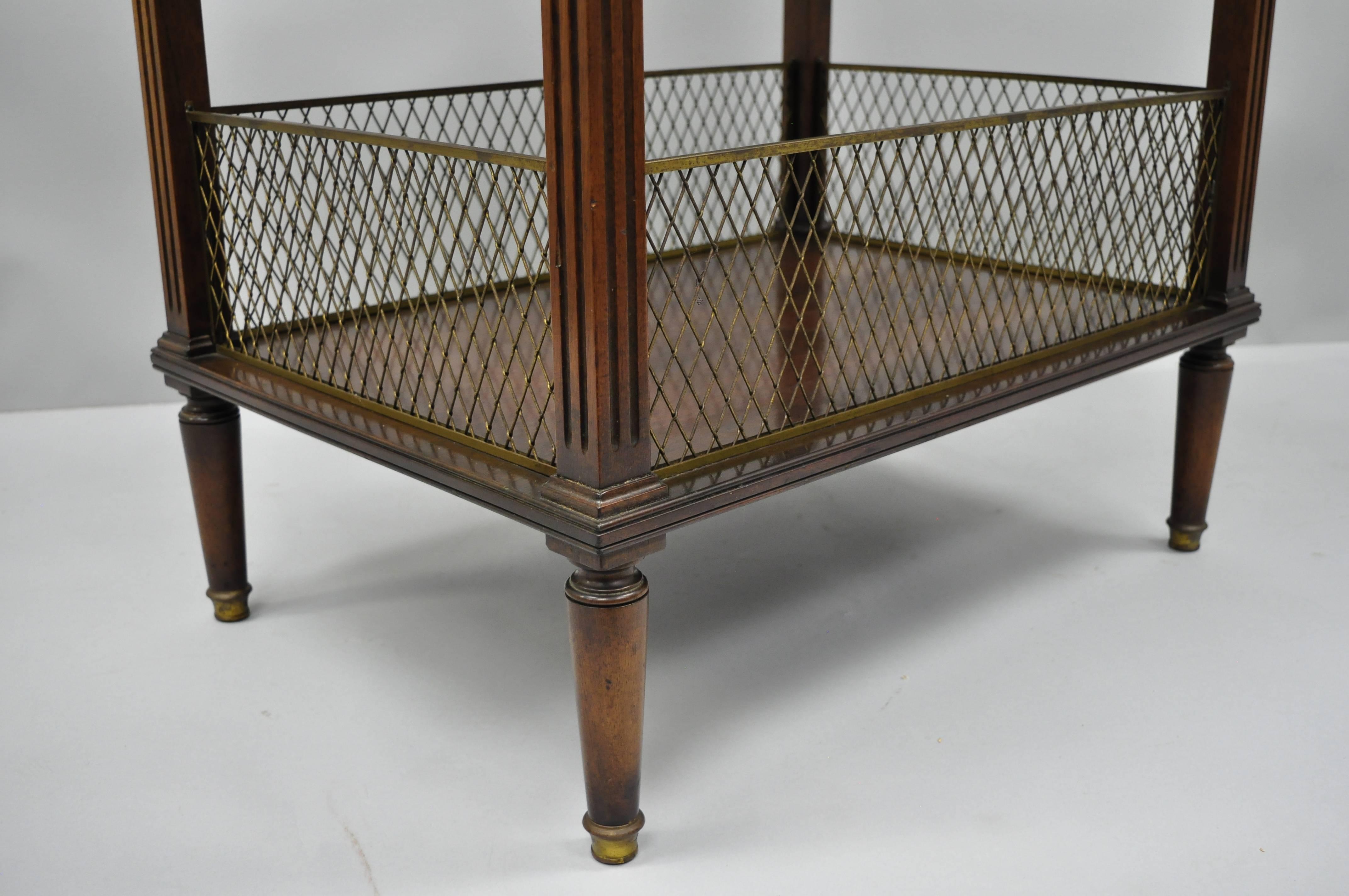 French Louis XVI Directoire Maison Jansen Style Oversize Walnut End Tables, Pair 2