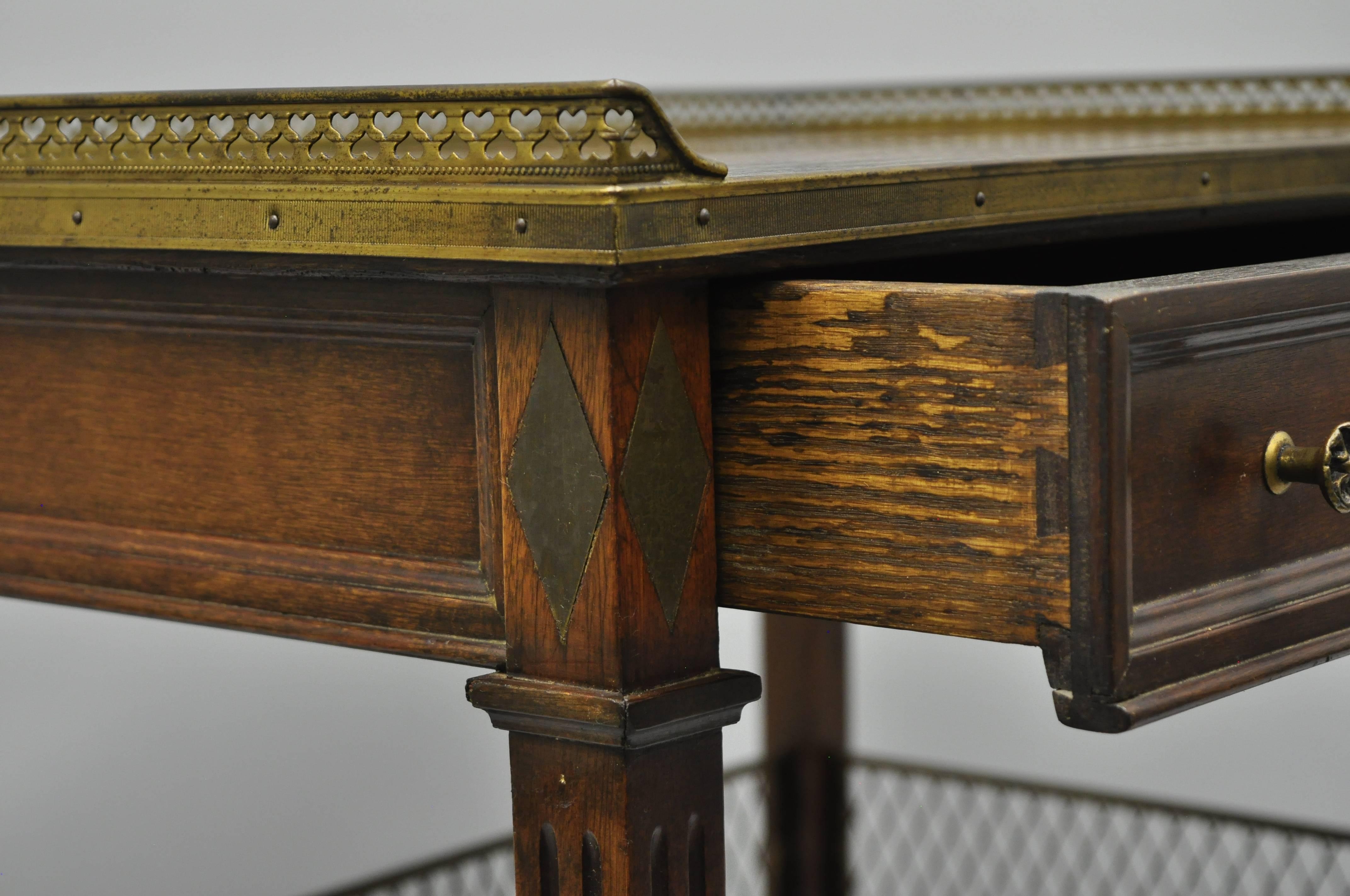 French Louis XVI Directoire Maison Jansen Style Oversize Walnut End Tables, Pair 4
