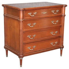 Vintage French Louis XVI Directoire Style Commode Chest of Drawers with Brass Accents