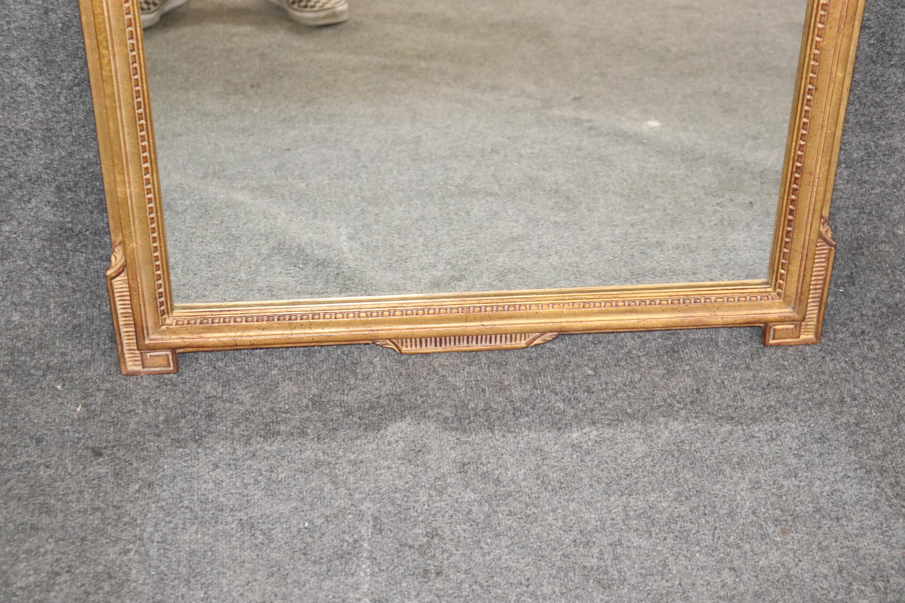 French Louis XVI Directoire Style Gilt Trumeau Wall Hanging Mirror For Sale 1